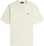 Fred Perry M7794 Mand Ecru Kortærmede T-shirts Str L - hos Magasin