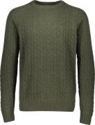 Lindbergh Lambswool Raglan Cable Oneck Mand Army Mel Sweaters Str L - ...