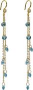 BeChristensen Anette Blue Crystal Earrings Gold 7,5 cm - Ørehænger hos...