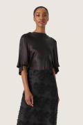 Soaked in Luxury Slmilu Katharine Blouse 3/4 Studio Kvinde Black Toppe...