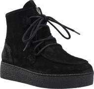 Cashott Cascamilla Lace Boot Semi Warm Lining Oil Suede Kvinde Black V...