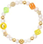 Nialaya Men's Pair of Dice Pearl Bracelet M - Armbånd Stål hos Magasin