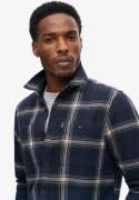 Superdry Vintage Check Overshirt Mand Boseman Check Navy Overshirts St...