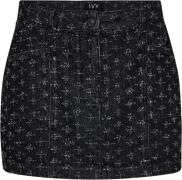 IVY Copenhagen Ivyarena Miniskirt Black Punch Denim Kvinde Black Korte...