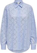 ONLY Onljulie LS Stones Shirt WVN Kvinde Bright White/medium Blue Skjo...