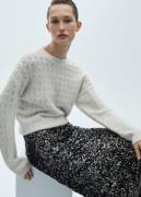 MANGO Openwork Sweater With Durox Details Kvinde Light Beige Sweaters ...