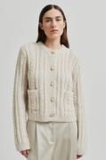 Second Female Karolina Knit Cardigan Kvinde Pumice Stone Sweaters Str ...