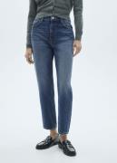 MANGO Mom2000 Highrise Jeans Kvinde Open Blue Straight Jeans Str 34 - ...