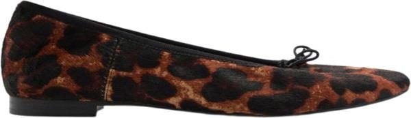 MANGO Leather Leopard Ballerina Kvinde Black Ballerinaer Str 36 - Læde...