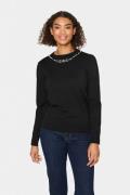 Saint Tropez Temmasz Pullover Kvinde Black Sweaters Regular Fit Str L ...