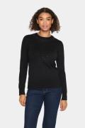 Saint Tropez Cherrisz Pullover Kvinde Black Sweaters Regular Fit Str L...