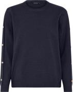 Micha Jumper_ Birds Eye Knit Kvinde Navy Sweaters Str XXL - hos Magasi...