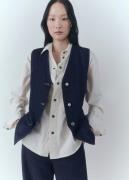 MANGO Waistcoat. - Louise Kvinde Open Blue Overgangsjakker Str L - hos...