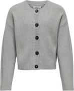 ONLY Kogkatia LS Short Oneck Cardigan K Kvinde Grå Sweaters Regular Fi...