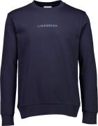 Lindbergh Logo Chest Print Oneck Sweat Mand Blå Cardigans Regular Fit ...