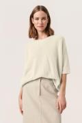 Soaked in Luxury Sltuesday Jumper Kvinde Whisper White Kortærmet Strik...