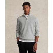 Polo Ralph Lauren Meshknit Cotton Quarter-zip Sweater Mand Andover Hea...