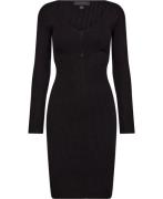 GUESS LS VN Sasha RIB Dress Kvinde Jet Black A996 Toppe Str L - hos Ma...