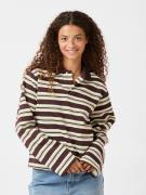 Neo Noir Mala Stripe Polo Blouse Kvinde Brown Langærmede T-shirts Str ...