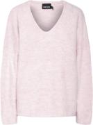 Pieces Pcpam LS Vneck Oversize Knit BC Kvinde Pink-a-boo Sweaters Str ...