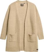 Superdry Essential Long Knit Cardigan Kvinde Fudge Brown Cardigans Str...