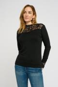 Cream Crtrulla Jersey Blouse Kvinde Pitch Black Langærmede Bluser Str ...