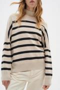 InWear Tenleyiw Turtleneck Pullover Kvinde Sandstone / Black Rullekrav...