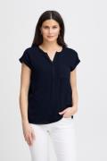 Fransa Zawov 2 Blouse Kvinde Black Iris Kortærmede Bluser Regular Fit ...