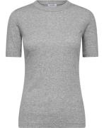 Filippa K Soft Rib Tee Kvinde Light Grey Kortærmede T-shirts Str L - B...