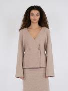 Neo Noir Marie Louise Knit Cardigan Kvinde Sand Melange Cardigans Str ...