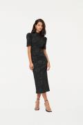 ROTATE Birger Christensen Jacquard Midi Dress Kvinde Black Midi Kjoler...