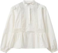 Sofie Schnoor Blouse Kvinde Off White Langærmede Bluser Str 40 - Bomul...