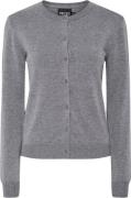 Pieces Pcnora LS Oneck Knit Cardigan Noos Kvinde Medium Grey Melange C...