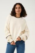 Kaffe Kavilli Knit Pullover Kvinde Chalk Melange Langærmede Bluser Str...