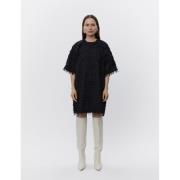 DAY Birger et Mikkelsen Nori Abstract Fringes Kvinde Black Korte Kjole...