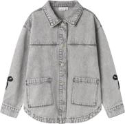 Name It Nkfgloria DNM EMB Jacket 7511za T Str 146 - Light Grey Denim O...