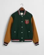 Gant Wool Blend Varsity Jacket Mand Tartan Green Overgangsjakker Str L...