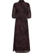 Ba&sh Dress Duny Kvinde Darkprune Midi Kjoler Str L - Velour hos Magas...