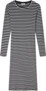 Mads Nørgaard - Copenhagen 2x2 Cotton Stripe Duba Dress Kvinde Sort Og...