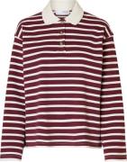 Selected Femme Slfwada LS Stripe Collar TOP Kvinde Zinfandel/snow Whit...