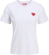 JJXX Jxcarly REG FIT SS TEE JRS Kvinde Bright White/heart Kortærmede T...