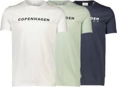 Lindbergh 3 Pack CPH tee S/S Mand Multi Kortærmede T-shirts Relaxed Fi...