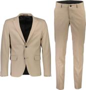 Lindbergh Plain Mens Suit Mand Sand Jakkesæt Slim Fit Str 46 - hos Mag...