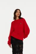 ROTATE Birger Christensen Light Knit Logo Sweater Kvinde Racing Red Sw...