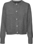 Vero Moda Vmfiona LS Short Button Cardigan GA Kvinde Medium Grey Melan...