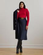 Lauren Ralph Lauren Shirt WT Charmskirt Kvinde Lauren Navy Midi Nederd...