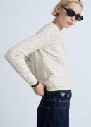 MANGO Polkadot Knitted Cardigan Kvinde Light Beige Cardigans Str L - h...