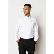 Clean Cut Copenhagen Oxford Stretch Plain L/S Mand White Langærmede T-...