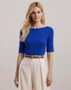 Lauren Ralph Lauren Rfnd Strtch 1X1 Ribelb SLV BT NK T Kvinde New Sapp...