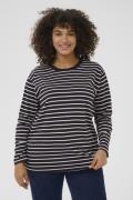 Kaffe Curve Kcwinni LS Tshirt Kvinde Dawn Purple/turtledove Stripe Lan...